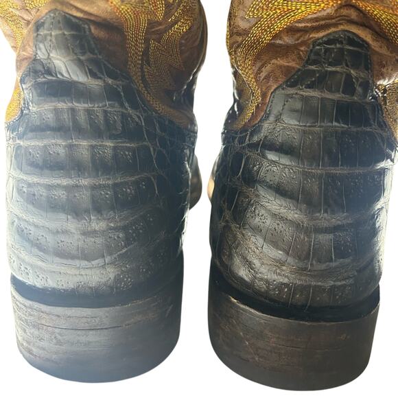 Rod Patrick crocodile Brown and Black Western Boots - Picture 7 of 10